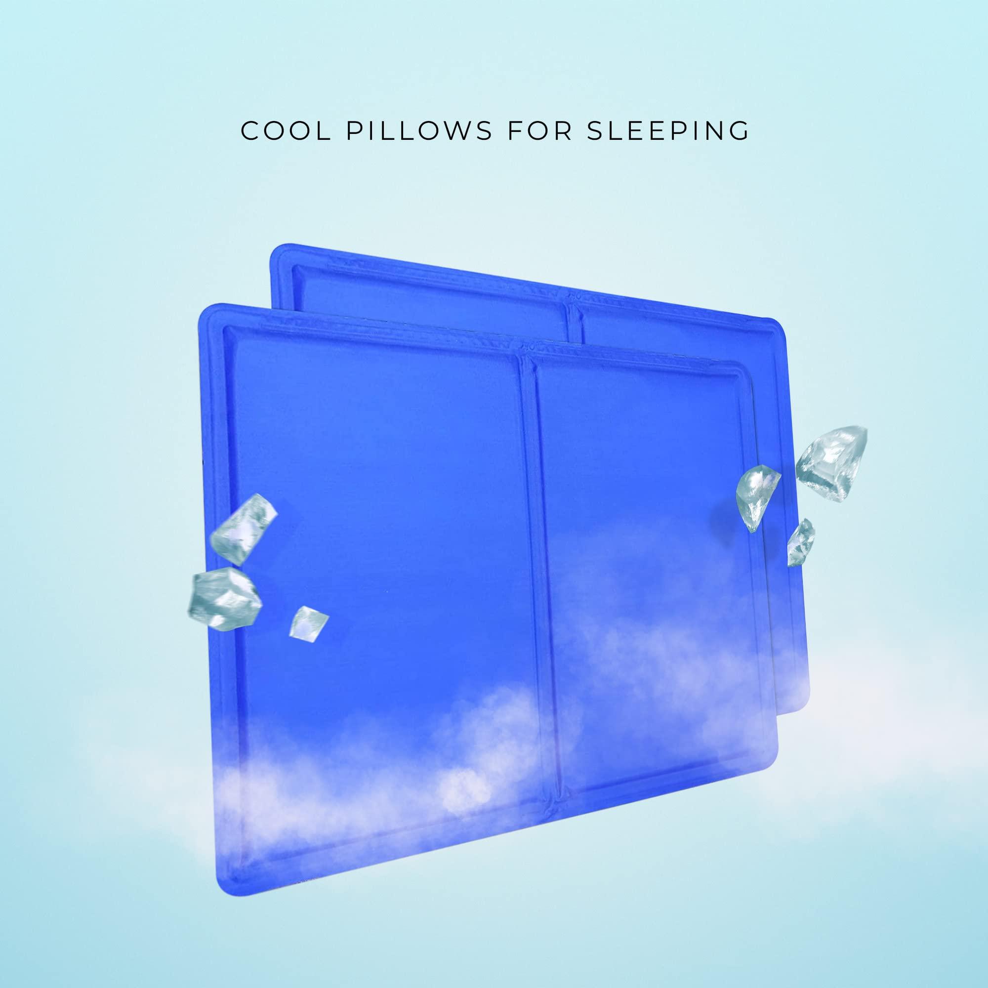 ShopHut ShopHut Cooling Pillow Pads with Magic Gel Cushion can be placed on Pillows, Mattress, Under feet, Car Seat for Headache, Fever, Night Sweats & Cool Pillows Sleeping [40 x 30 cm] (Pack of 1)