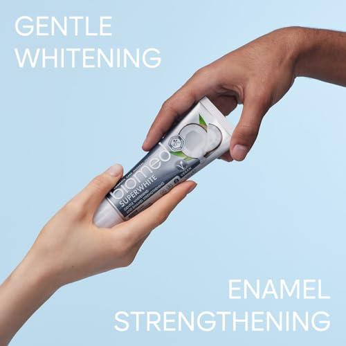 BIOMED Biomed Superwhite 97% Natural Whitening Toothpaste | Enamel Strengthening | Coconut Flavour, Vegan, SLES Free 6x100g