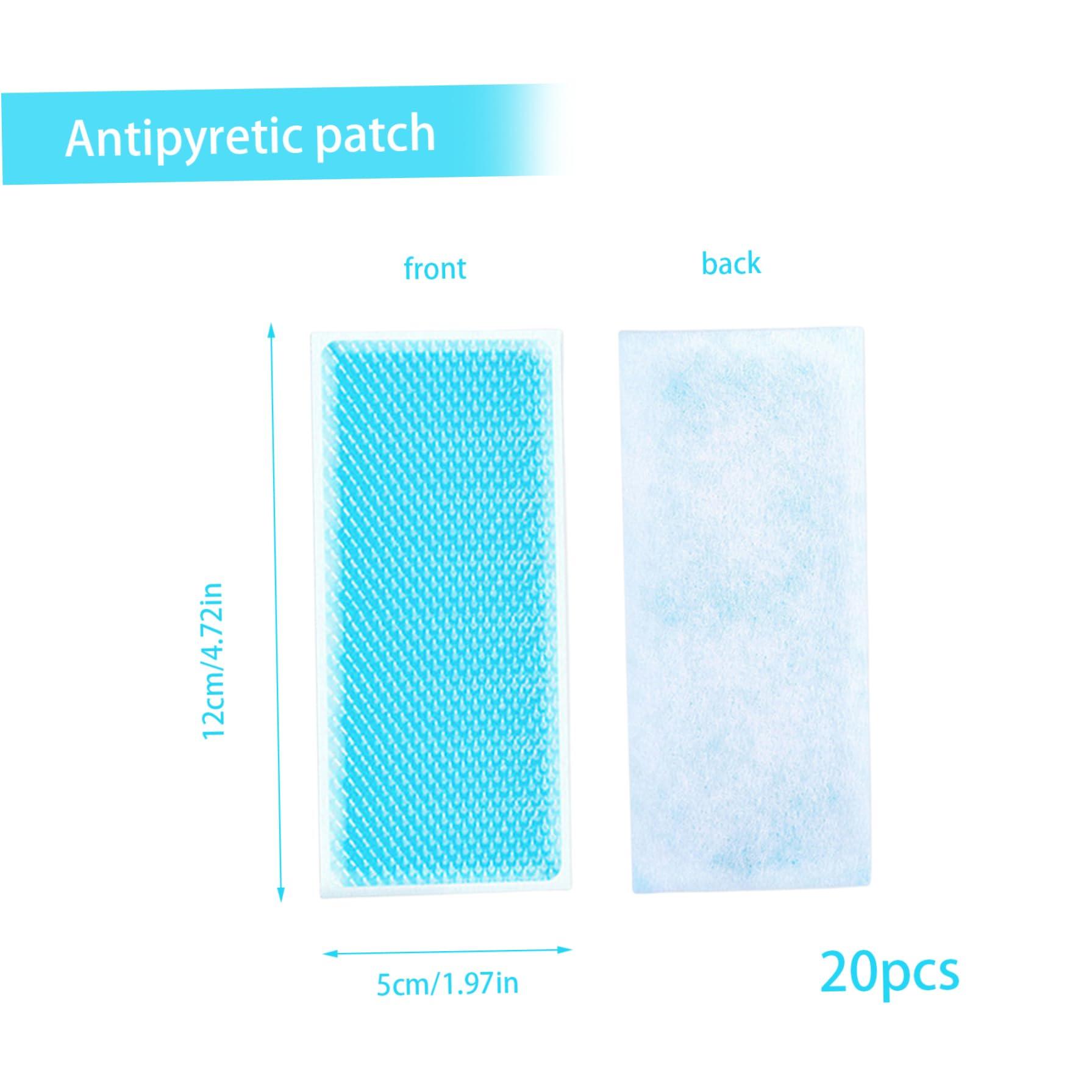NIDONE 20 Pack Cooling Patches for Fever Summer Cooling Relief for Kids Adult Sports Cooling Patch Portable Headache Relief Prevention Instant Cooling Patches,Fever Cooling Gel Patch,