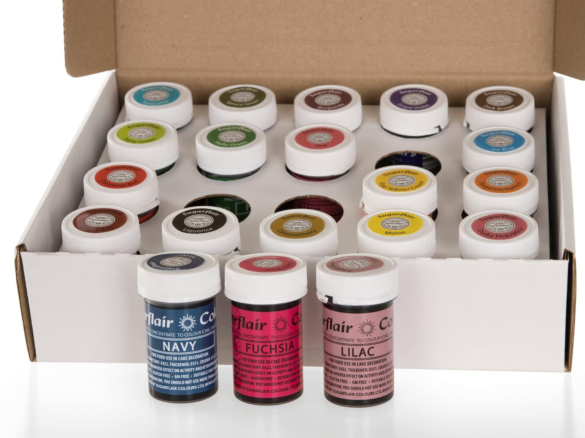 Sugarflair Colours Sugarflair Spectral Paste Food Colouring Essentials Collection 20 x 25 Gram Set