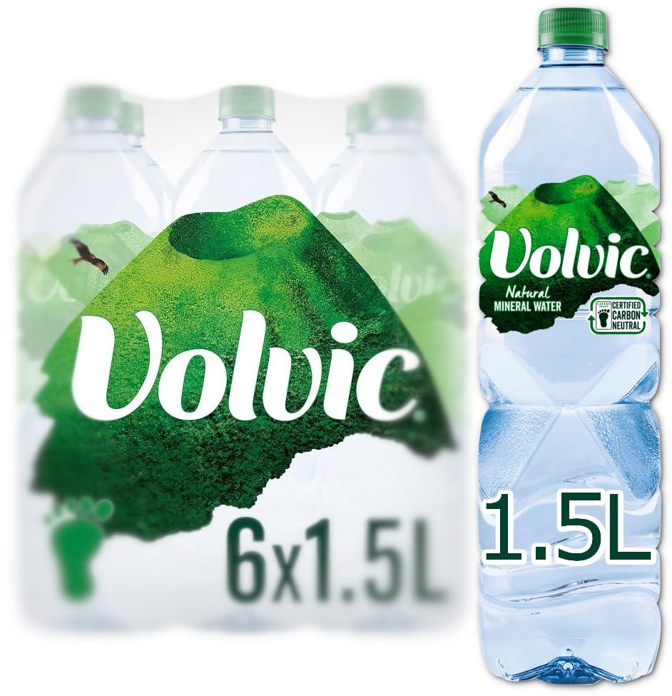 Boxed Treatz Volvic Natural Mineral Water - 6x1.5L Still Water Bottles - Boxed Treatz