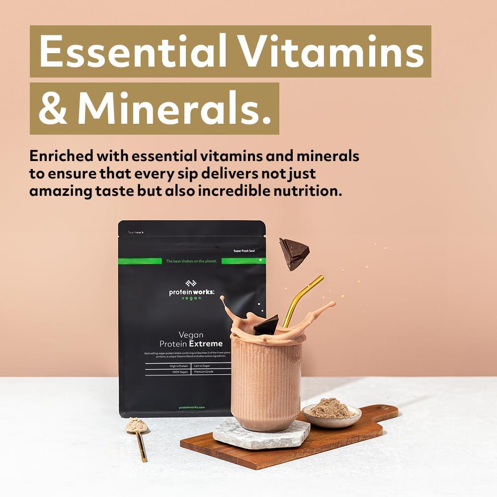 THE PROTEIN WORKS Protein Works - Vegan Protein Extreme, 29g Plant Based Protein, Added Vitamin Blend, 57 Servings, Chocolate Bueno, 2kg