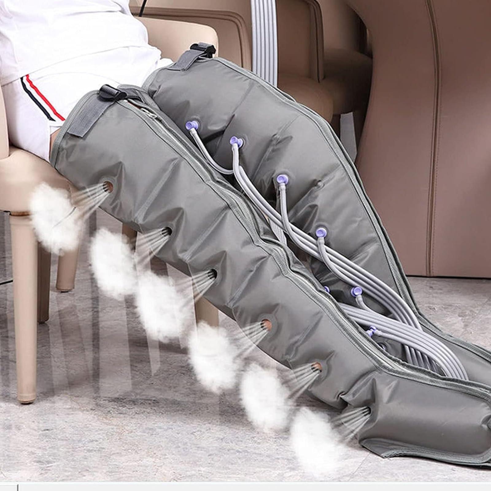 PODEC 8 Cavity Air Compression Leg Massager, Pneumatic Leg Wrap Pressure Machine, 30min Timer and Pressure Adjustable, Relax Blood Circulation Rehabilitation, for Relieve Pain, Varicose Veins