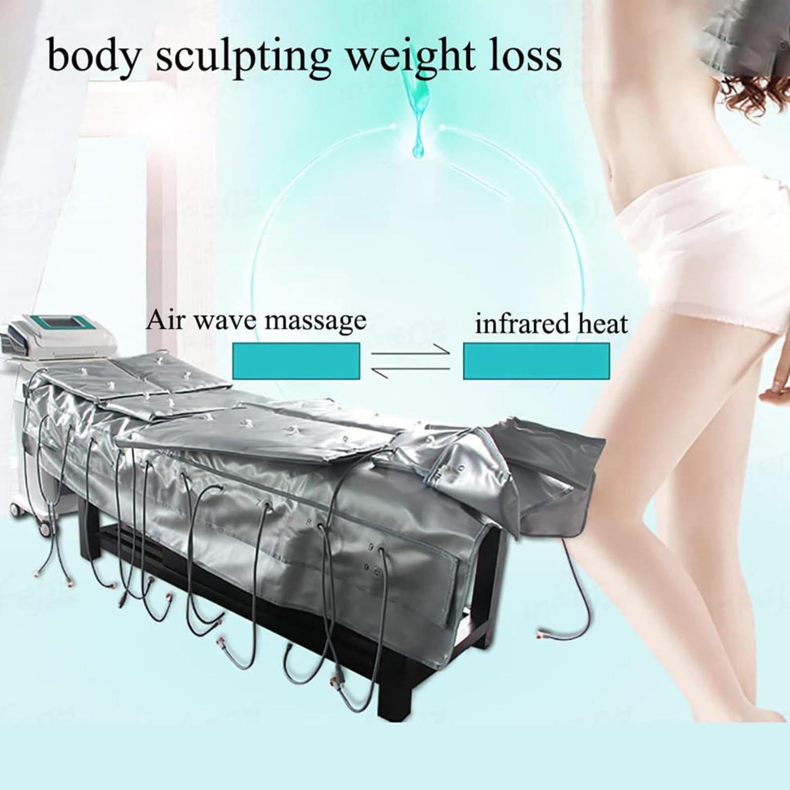 LSBHPPD Air Pressure Massage Physiotherapy Air Compression Detoxification Air Wave Therapy Instrument Beauty Slimming Instrumen Full Body Massager,Black