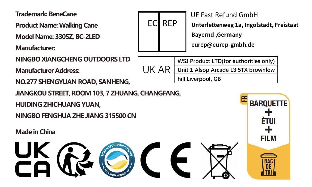BeneCane BeneCane Walking Cane for Men & Women Walking Stick for Seniors Folding Canes Quad Cane Adjustable Lightweight Sturdy Free Standing Collapsible Heavy Duty with Soft TPR T-Handle and Travel Bag Purple