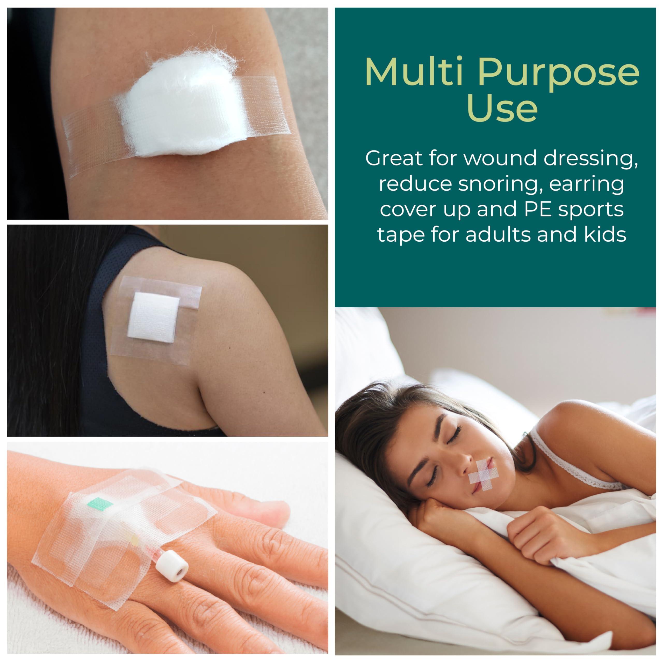 NanaCare NanaCare Hypoallergenic Transparent Surgical Tape 1.25cm x 9.1m | 6 Rolls Transporous Surgical Tape| Medical Tape for Skin, Dressings and Face | First Aid Tape Suitable for Sensitive Skin