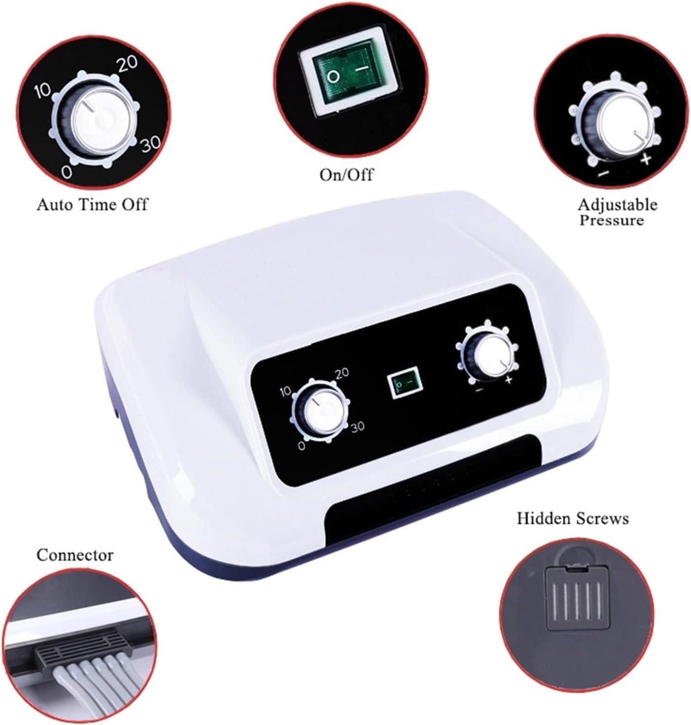 YUNYHAO 6 Chamber Lymph Drainage Leg Massager, Electric Leg Air Compression Massager For Circulation Of Arms Legs Waist, Wrapping Ankles And Calf Massage Machine For Pain Relaxation ( Color : Grey , Size : Ma