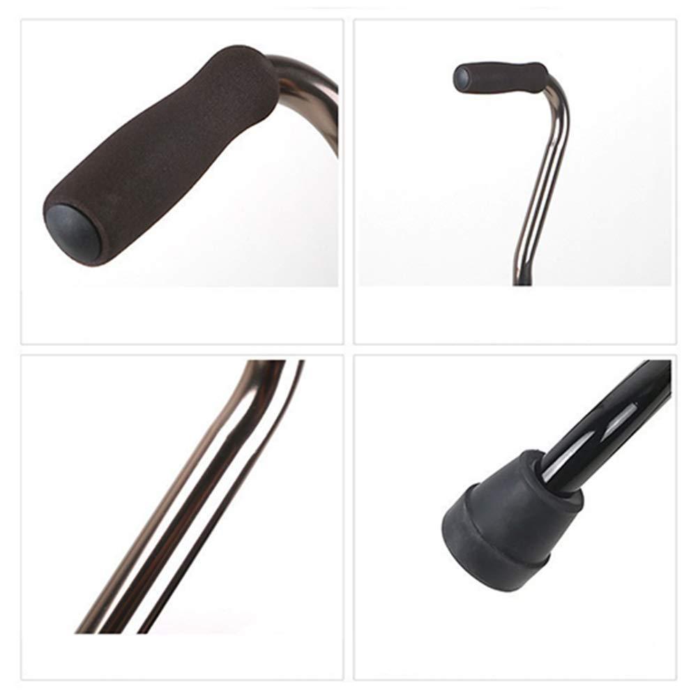 THIHIXEC Folding tor,Quad Cane, Elderly Four Legged Cane Disabled Four Corner Cane Telescopic Aluminum Alloy Anti Skid,B,B Practical