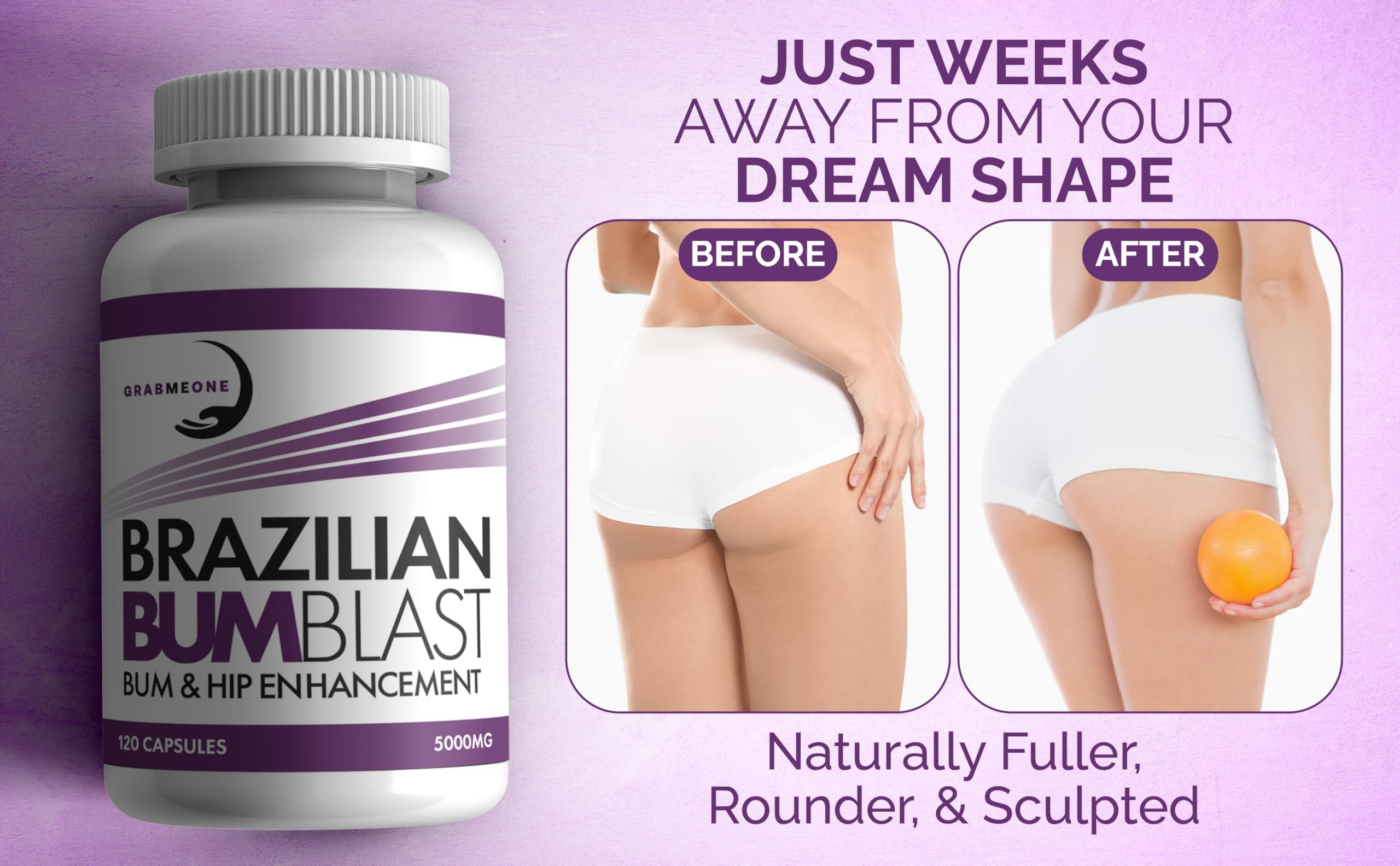 GRABMEONE Bum & Hip Enlargement Supplement - Natural Enhancer Supports Bigger, Toned, and Firm Bum - Bum & Hip Enhancement (60 Capsules)