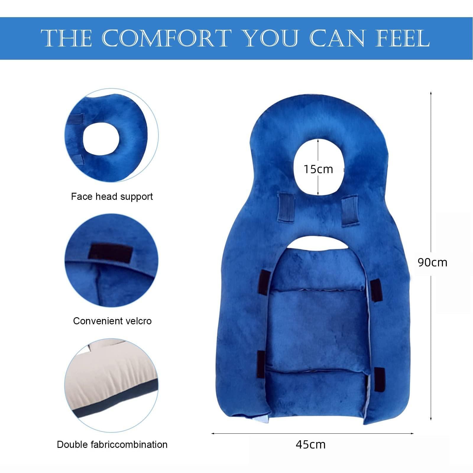 FreshCart Basics Vitrectomy Recovery Pillow - Reversible Face Down Pillow for Eye Surgery, Macular Hole and Retinal Detachment Patients - Height Adjustable Stand & Chest Pads Included