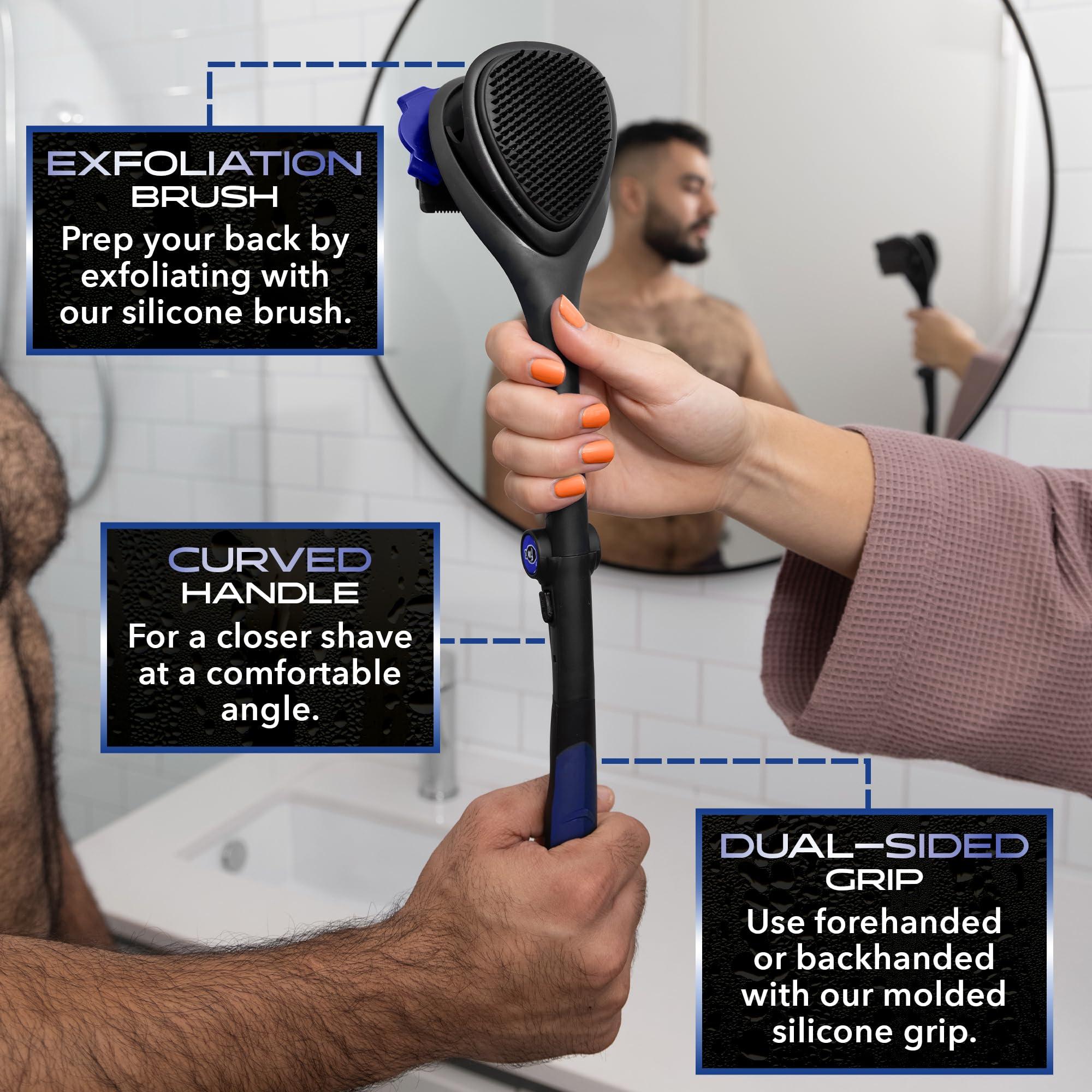 baKblade BakBlade 3.0 Stealth - Back Shaver for Men, Extra Long 23" Ergonomic Handle for a Close, Pain-Free Shave | The Ultimate Back Hair Remover for Men, +3 Extra Back Blade Refills