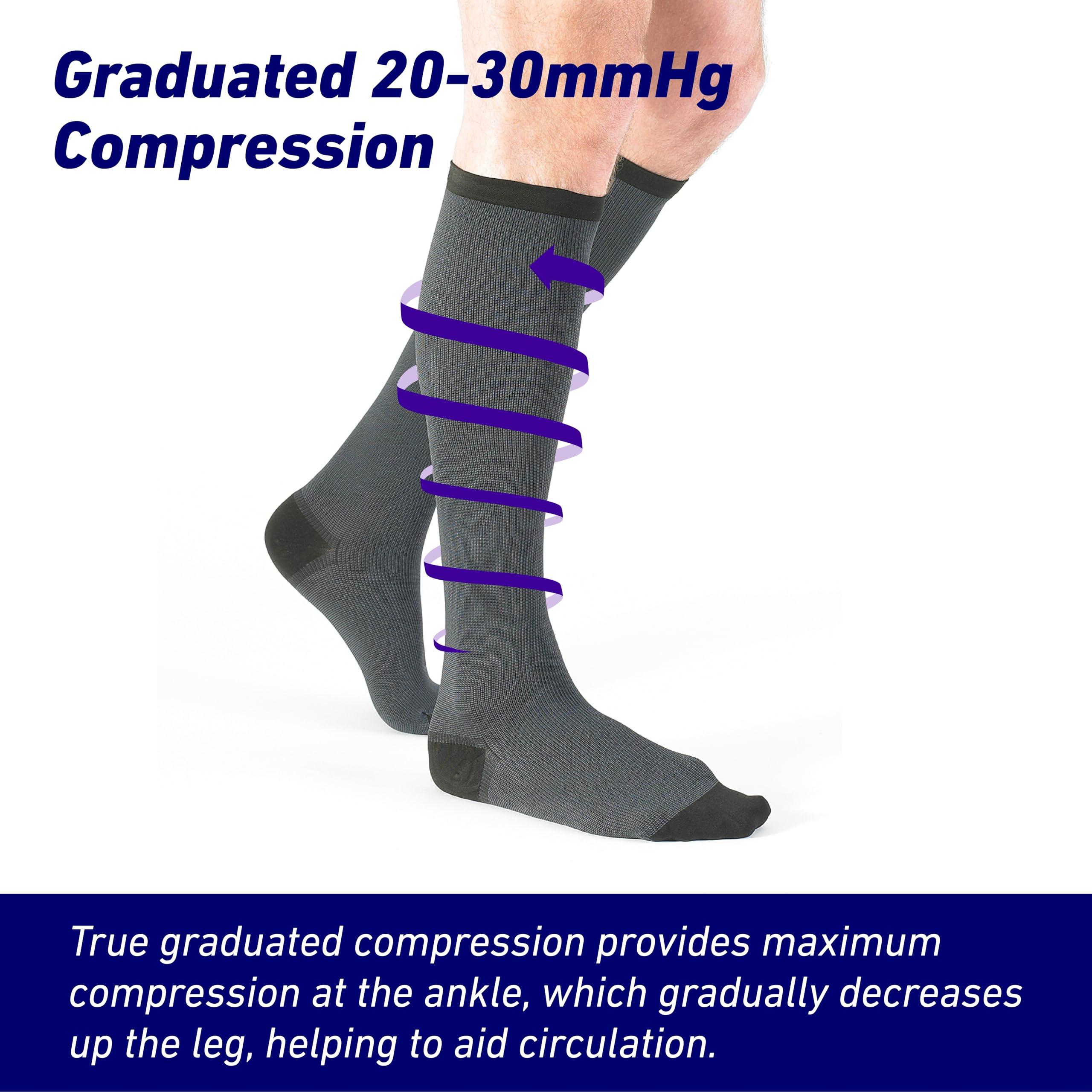 Neo-G Neo G Therapeutic Compression Socks Men 20-30 mmhg knee high - for spider or varicose veins, swollen legs, feet, ankles, treating mild edema. Mens compression socks for swelling - Black - M