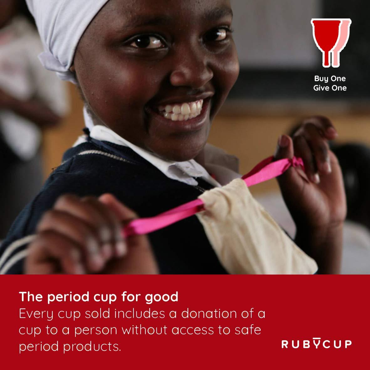 Ruby Cup Ruby Cup - Reusable Menstrual Cup - Medium (Heavy Flow) - Purple - Includes Cup Donation - Perfect for Beginners - Safe and Convenient Reliable Alternative to Tampons & Sanitary Towel