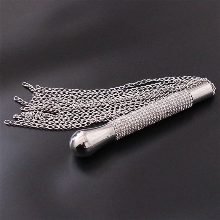 FreshCart Basics Metal Chain Whip Flogger with Diamond Handle Metal Heavy Flogger Twelve Chain