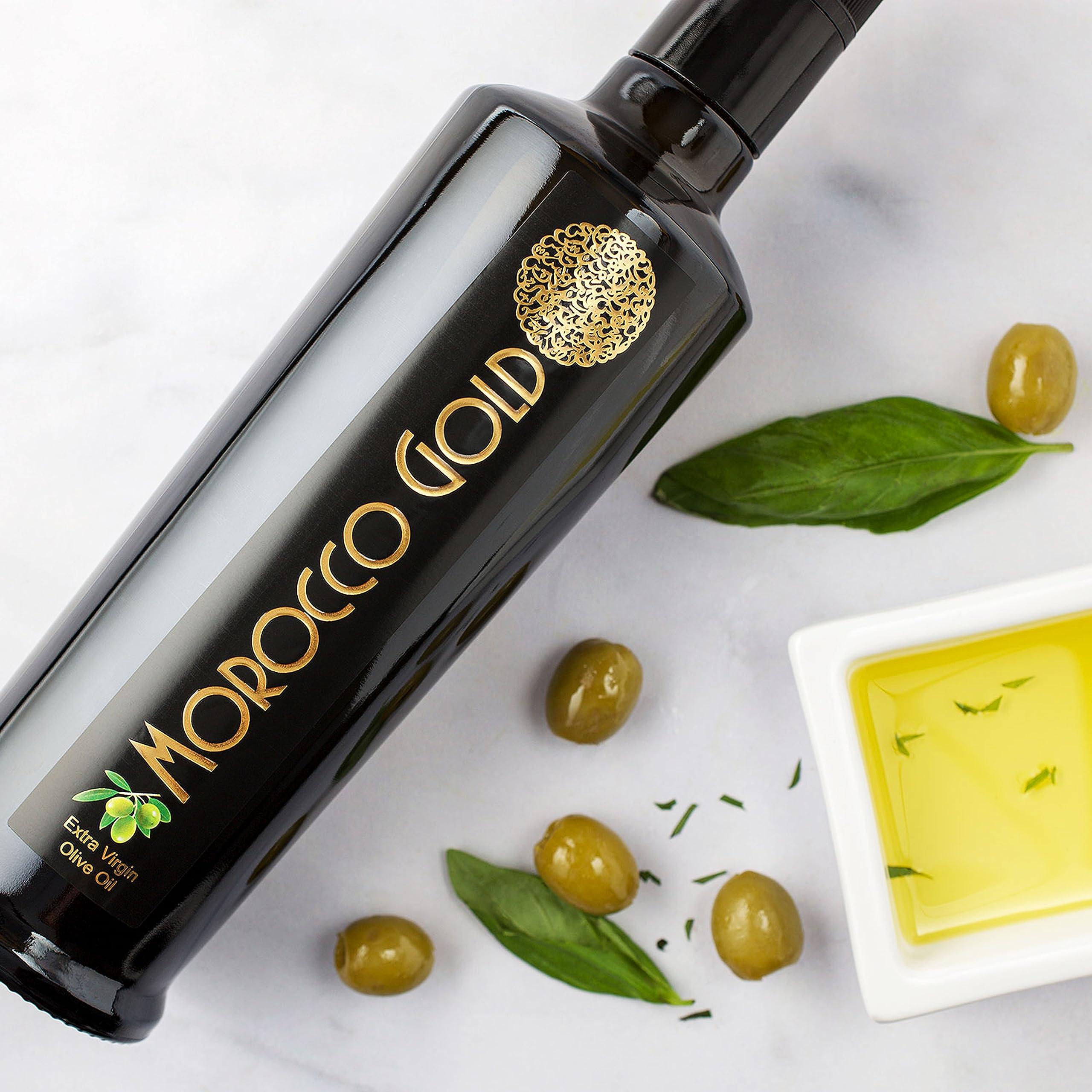 Morocco Gold Morocco Gold Single Estate Extra Virgin Olive Oil, Unfiltered, Unblended, High in Polyphenols, Early Harvest Luxury Moroccan Pure & Natural Olive Oil, 6 x 500ml (6 Bottles For The Price Of 5)