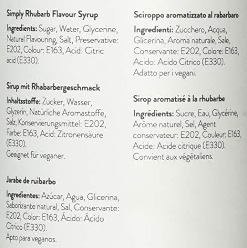 Simply Simply Rhubarb Syrup, Vegan & Nut Free Flavoured Syrup for Coffee, Cocktails & Baking (1 Litre)