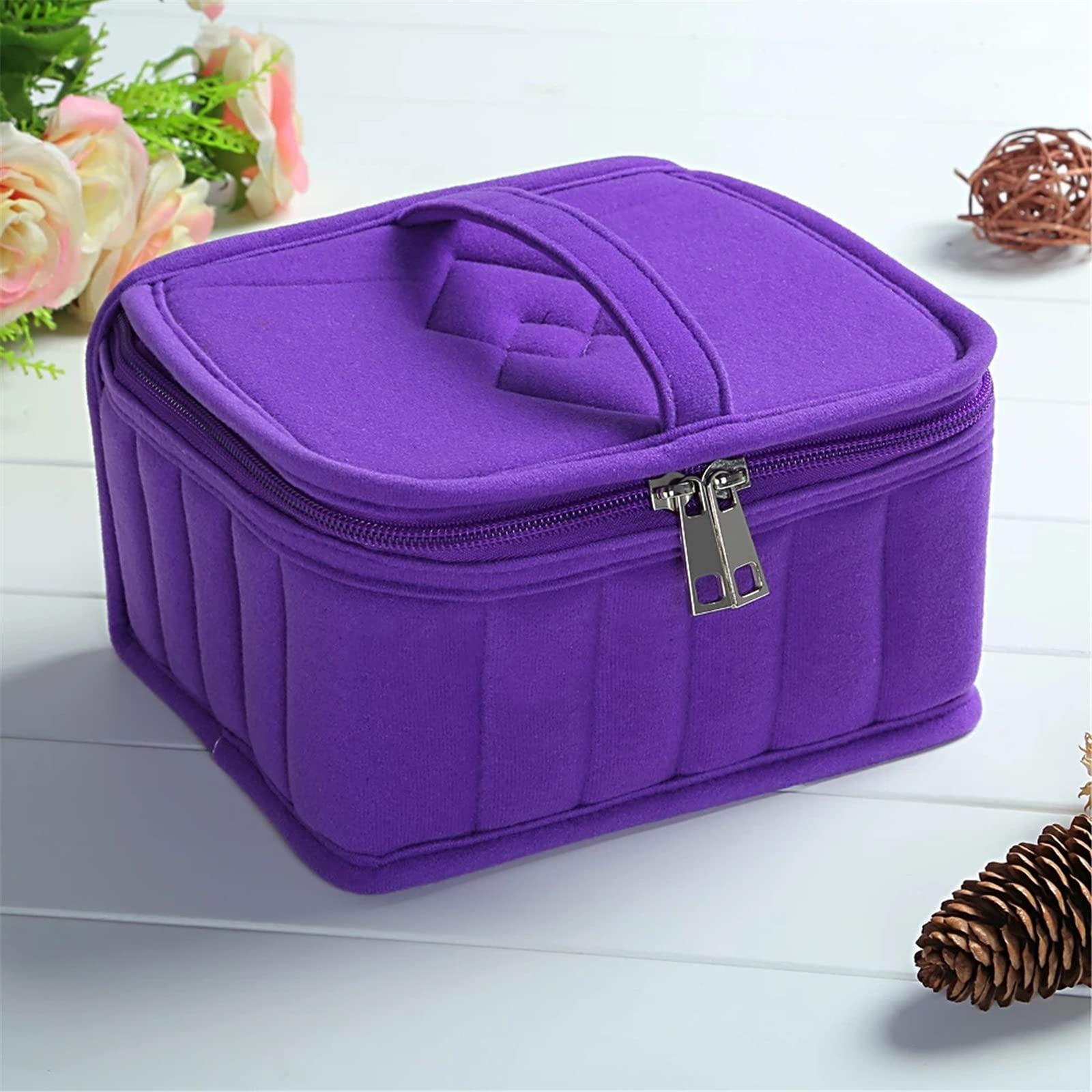 ChengBeautiful ChengBeautiful Essential Oil Storage Box Portable 30 Bottles Of 15ml Essential Oil Storage Bag Essential Oil Storage Box Cotton Storage Bag (Color : Purple, Size : 20x11x17.5 cm)