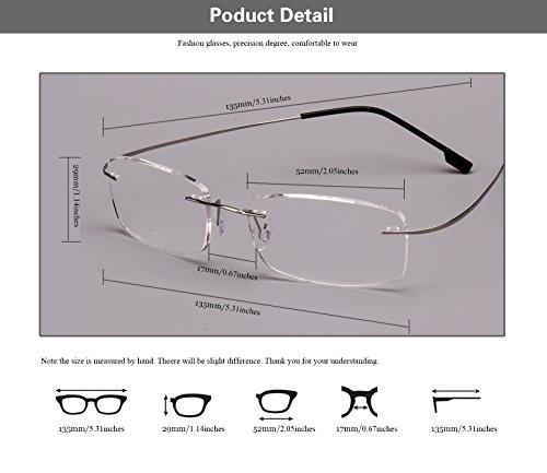 Agstum Agstum Memory Titanium Rimless Flexible Hingeless Reading Glasses (Silver, 3.50)