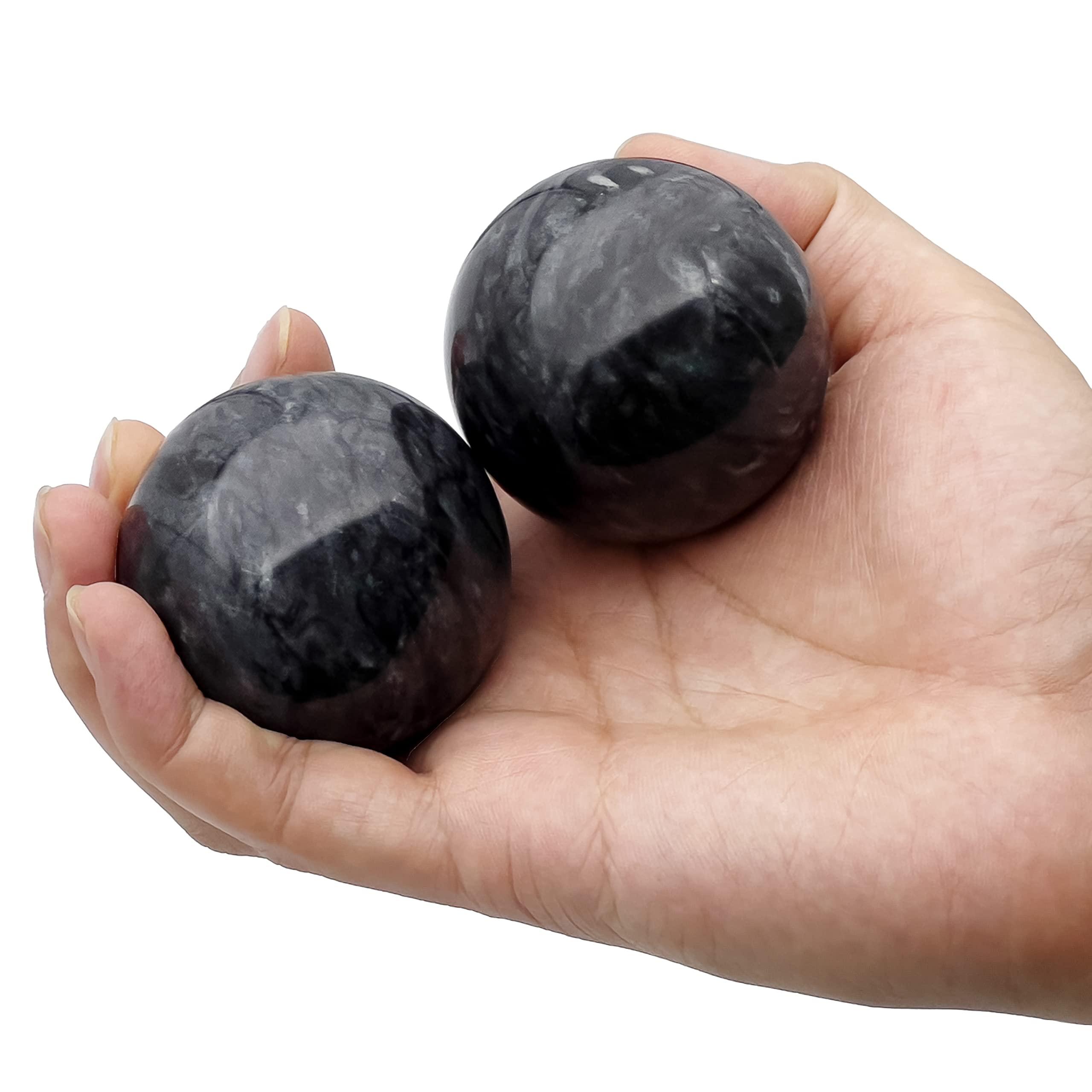 TaktZeit TaktZeit Chinese Exercise Balls Baoding Balls (Gray-Stone, 2.2Inches)