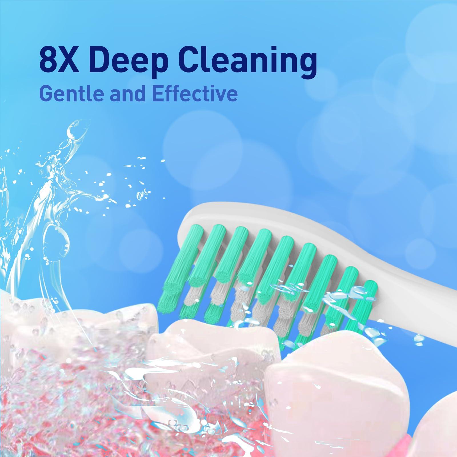 Mcuy Replacement Toothbrush Heads for Philips Sonicare E-Series HX7022/66 HX7023/30, Fits Essence, Elite, Advance, CleanCare and Other Screw-on Sonic Care Electric Toothbrush Model, 6 Pack