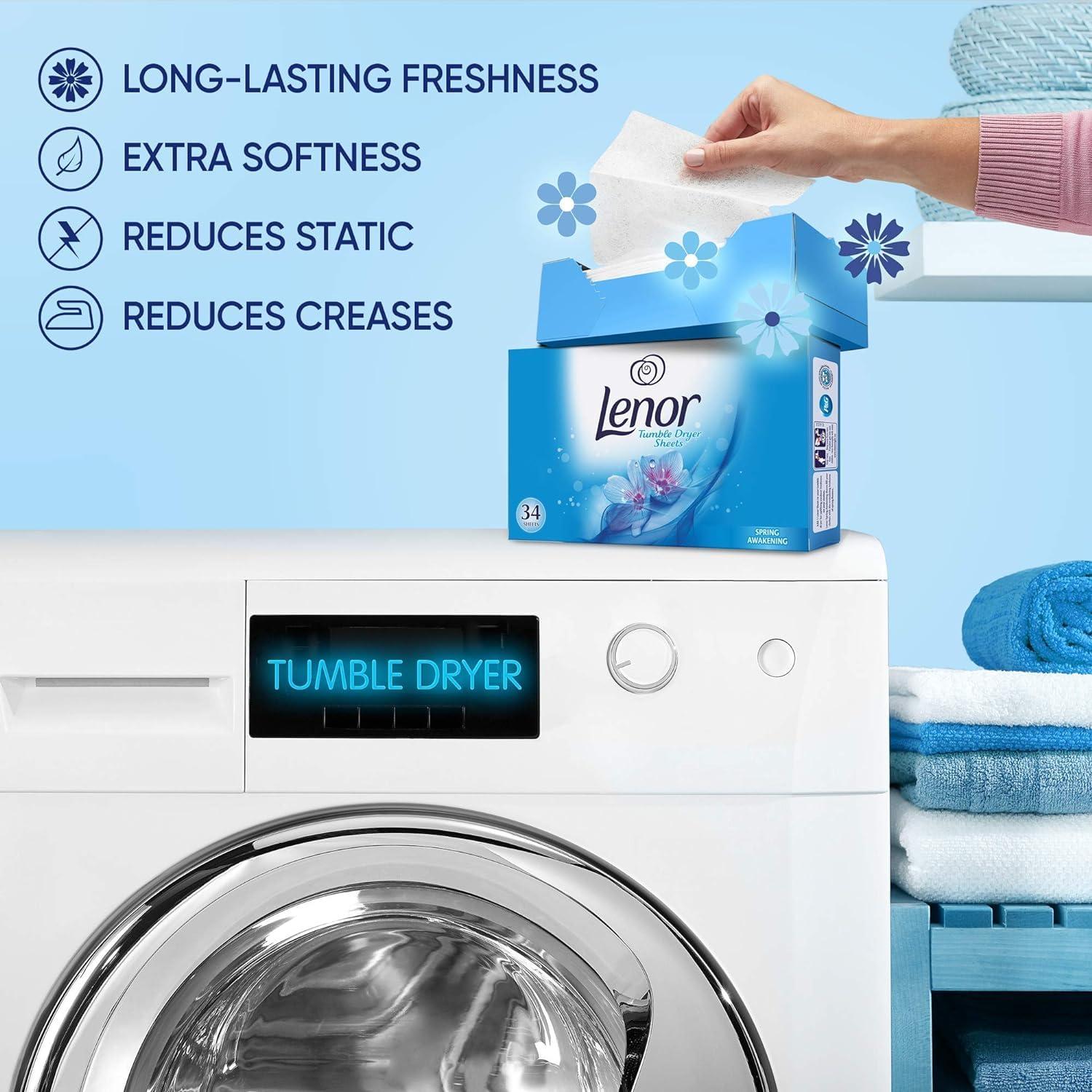 UKDeals Direct UKDeals Direct Tumble Dryer Sheets Spring Awakening Fabric Conditioner Fresh Clothes, Long lasting Freshness When Tumble Drying For Clean & Soft Fabrics (34sheets in pack)