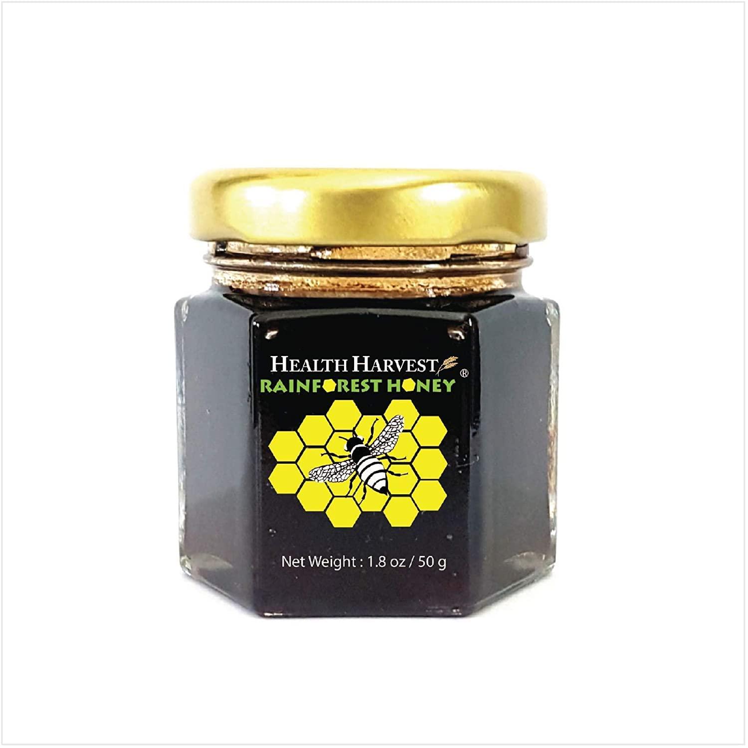 Health Harvest Tualang Black Honey 50g (TA 11.5+, Pollen Count 4.0M+, Pollen Variety 100+) Intense Choice for Women Preservation, Wild-ripening on 250ft Treetop, Raw, Unpasteurised, Unfiltered