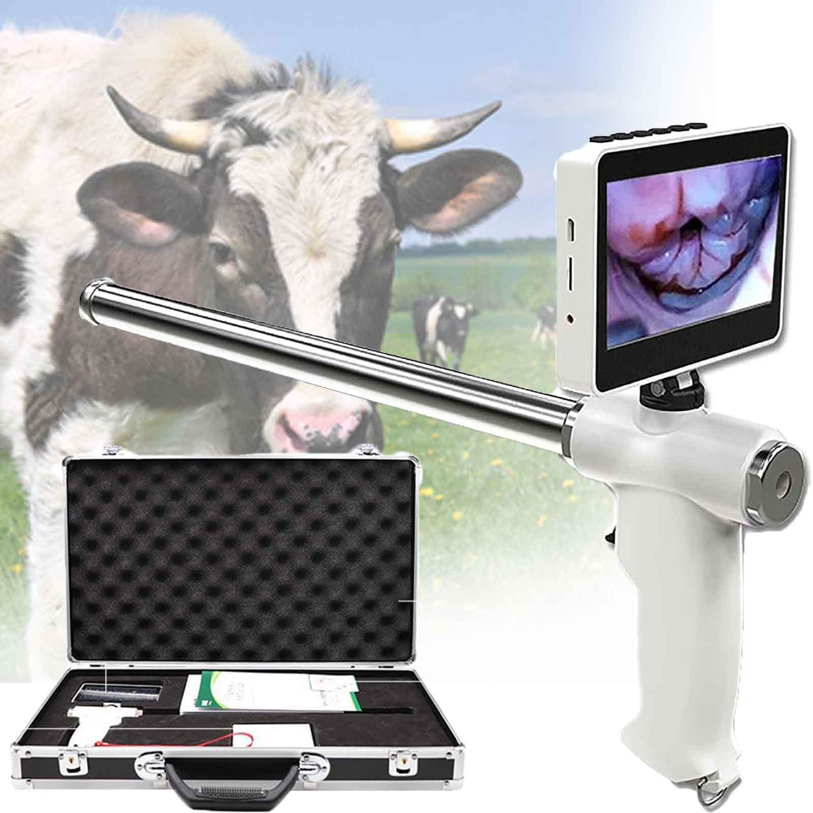 JINGEDD JINGEDD Visual Insemination Gun,Cattle Insemination Kit,Professional Visual Insemination Gun Whit 4.3 Inch Rotation Adjustable Screen,Heating Constant Temperature,Vibration Massage,For Cows