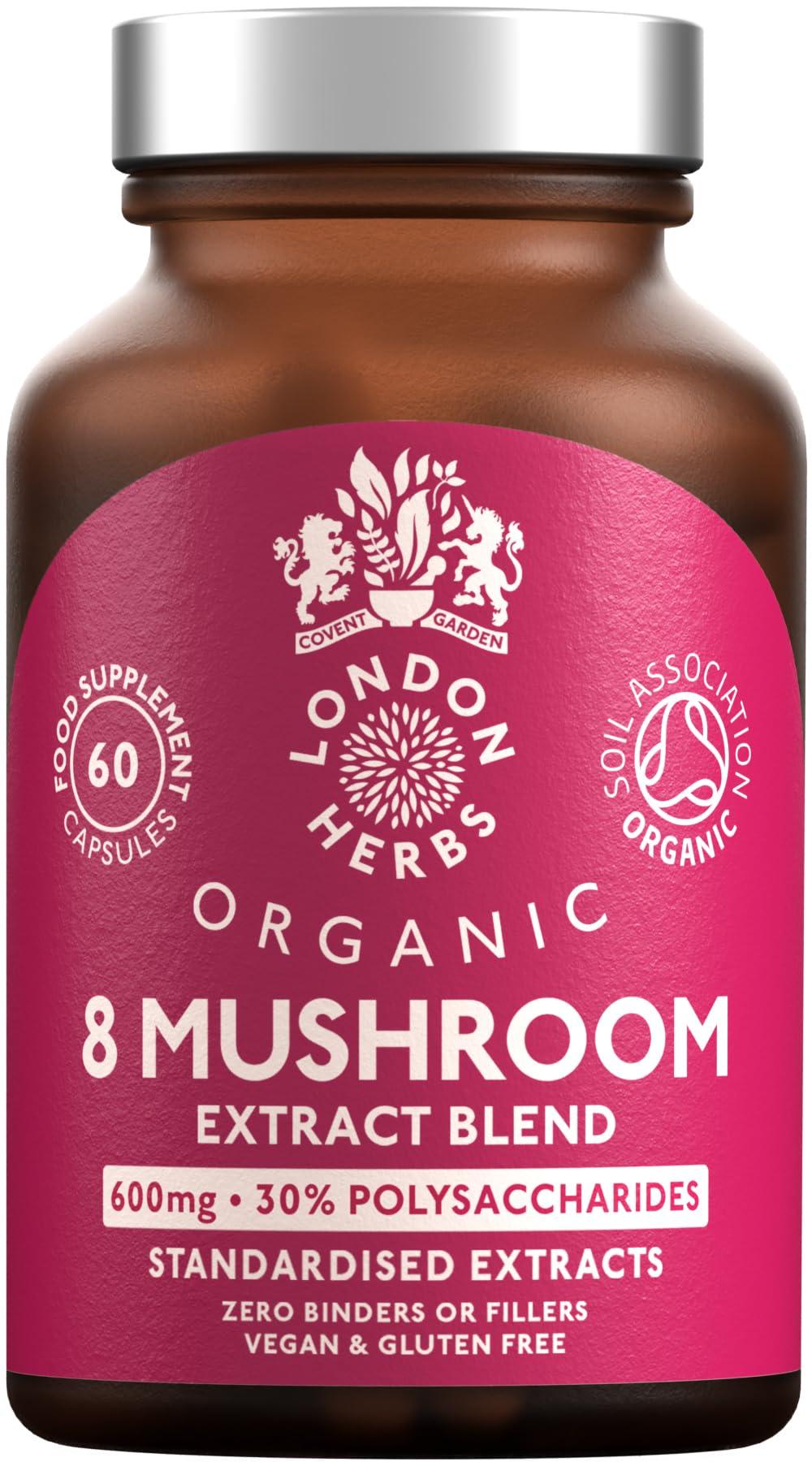 London Herbs 8 Mushroom Complex Organic Extracts 60ct
