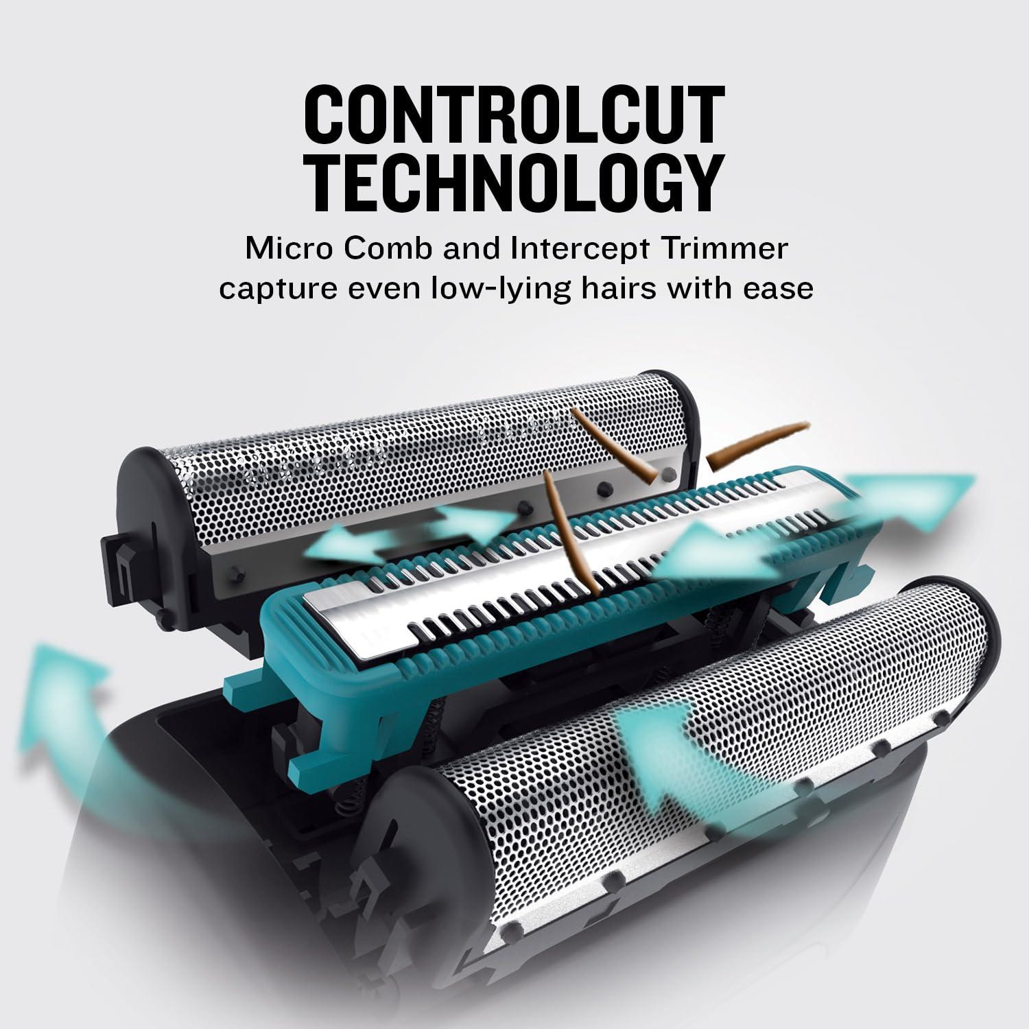 Remington Remington F6 Aqua Men\'s Electric Shaver (Cordless, Wet & Dry, 100% Waterproof, Foil Shaver, Pop-up Detail Trimmer, USB Charging, 60-Minute Usage, 90-Minute Charge with 5-Min Quick Charge) F6000