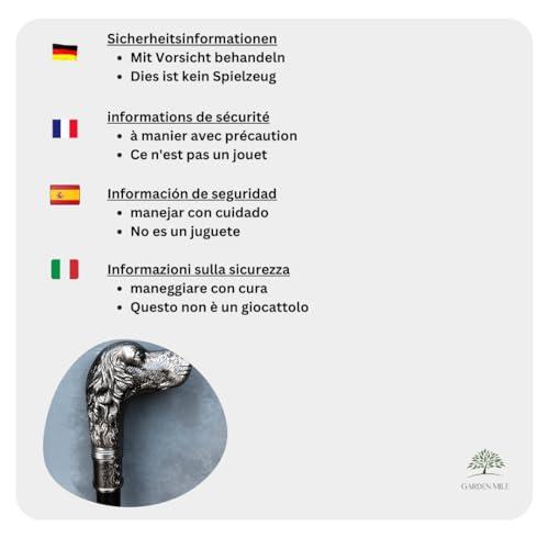 GadgetZone Gadgetzone  Vintage Style Dog's Head Mens Ladies Walking Stick Walking Cane Mobility Aid Silver Pewter Black Walking Aid Fancy Dress Novelty Accessories Antique Style Heavy Duty