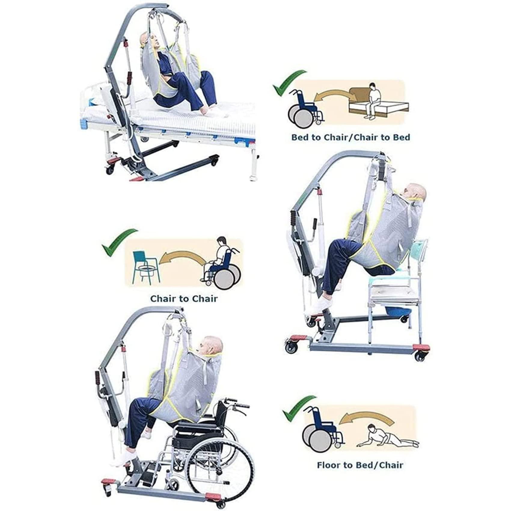 MYENA MYENA Hoist for Lifting Elderly, Deluxe Padded Toileting Patient Lift Sling with Head Support, Divided Leg Shower Sling for Patient Lifts,L