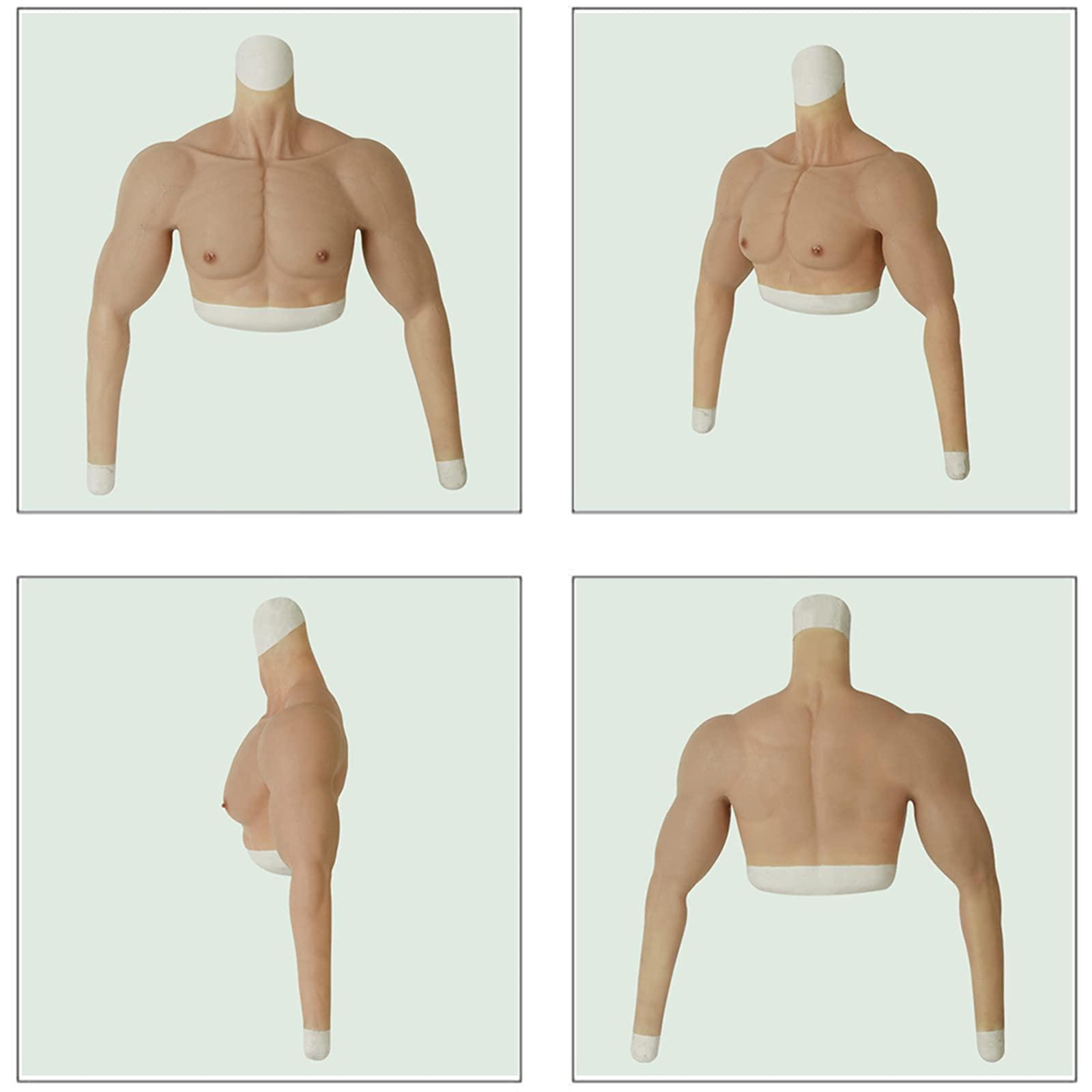 PROPFE PROPFE Realistic Silicone Muscle Chest with Arms Fake Muscle Suit for Crossdress Transgender Men's Upper Piece Pectoralis Cosplay
