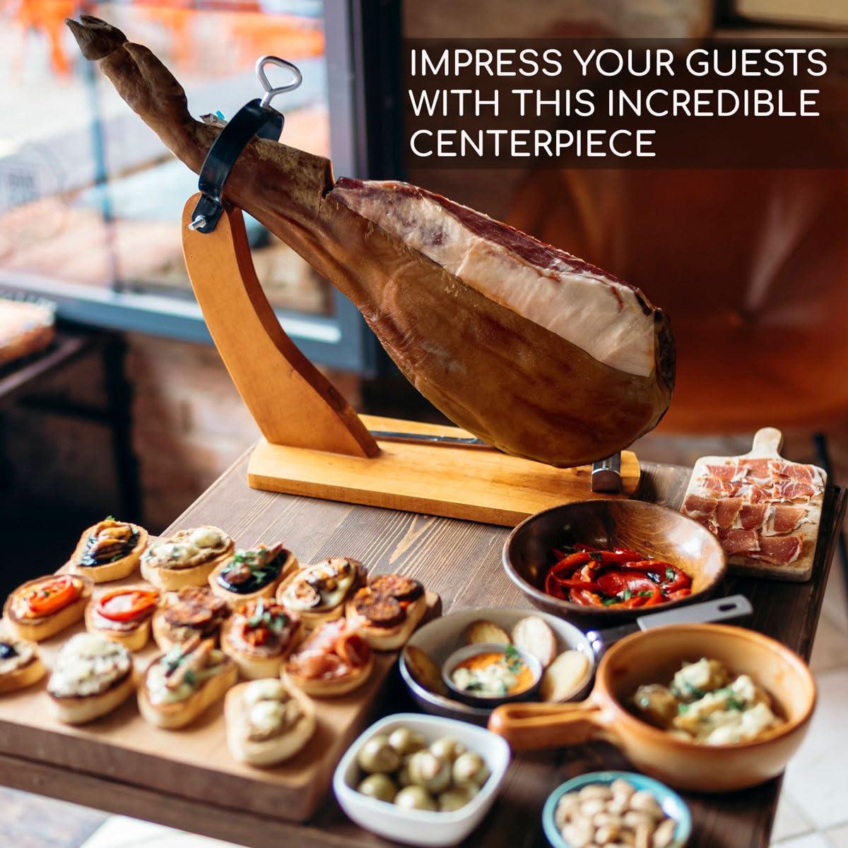 JAMONNATURAL Jamon Iberico Spanish Ham Leg - 4.5-5.0 kg Paleta Iberico Cebo Pata Negra - 100% Natural - No Additives or Preservatives - from Multi-Award Winning Iberico Ham producer Simon Martin