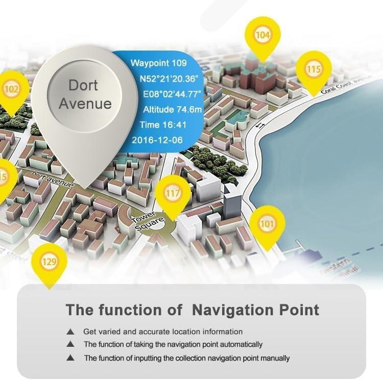 LYHJN LYHJN Handheld GPS Survey Equipment, GPS Land Measuring Instrument, Altitude Survey/Position Navigation/Travel Record/Project Lofting, for Land Survey, Outdoor Travel, Site Survey.