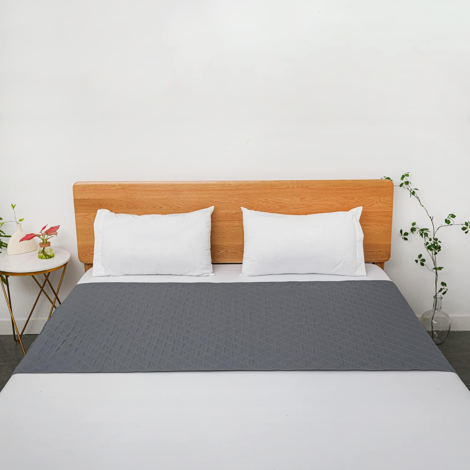 Reidio Reidio 2 Pcs Waterproof Incontinence Bed Pads Washable Reusable Bed Underpads Non-Slip Bed Cover with Tuckable Sides Mattress Protector Mattress Pad for Adults Elderly Kids Baby Pet Queen Size (2)