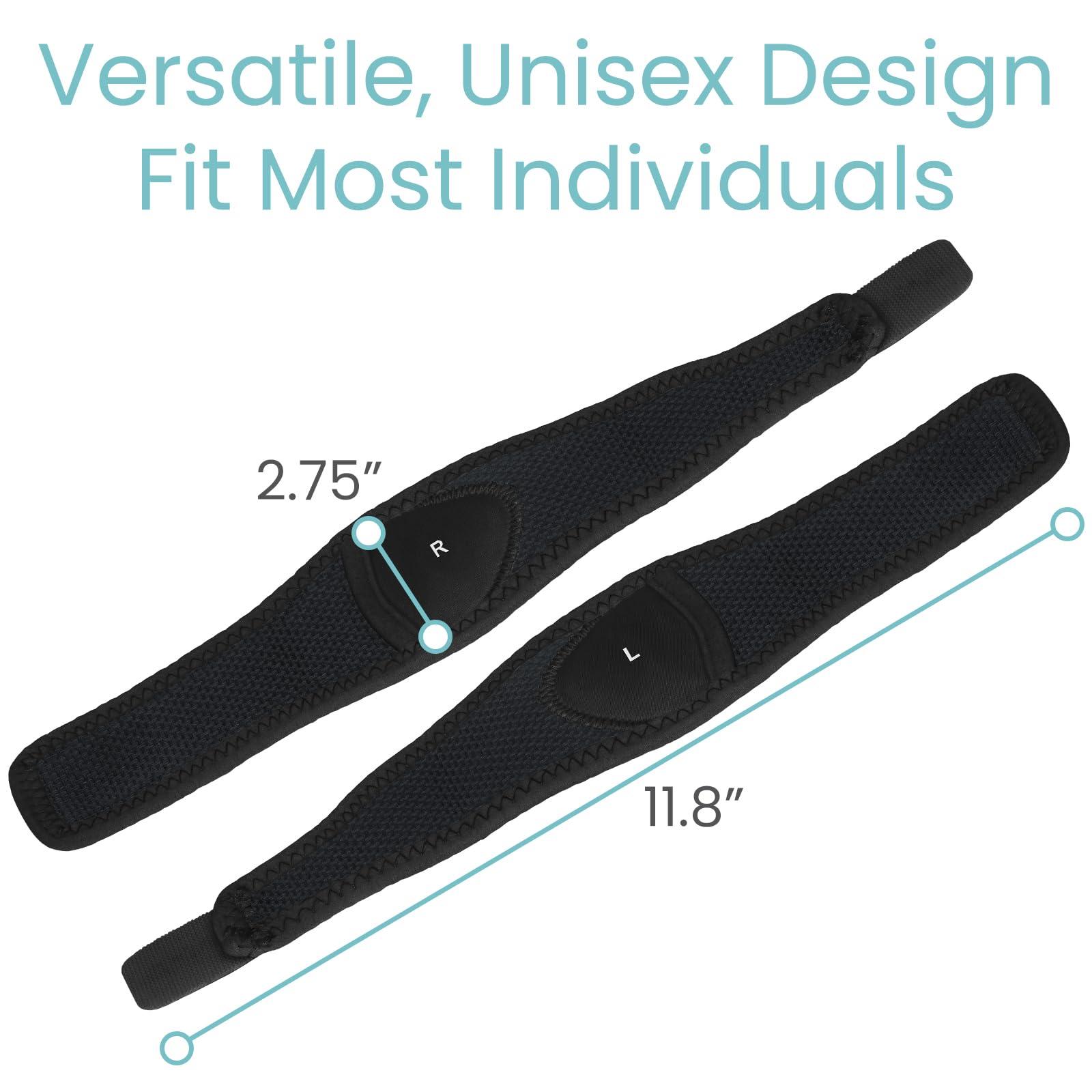 Vive Vive Arch Support Brace (Pair) - Plantar Fasciitis Gel Strap for Men, Woman - Orthotic Compression Support Wrap Aids Foot Pain, High Arches, Flat Feet, Heel Fatigue (Black)