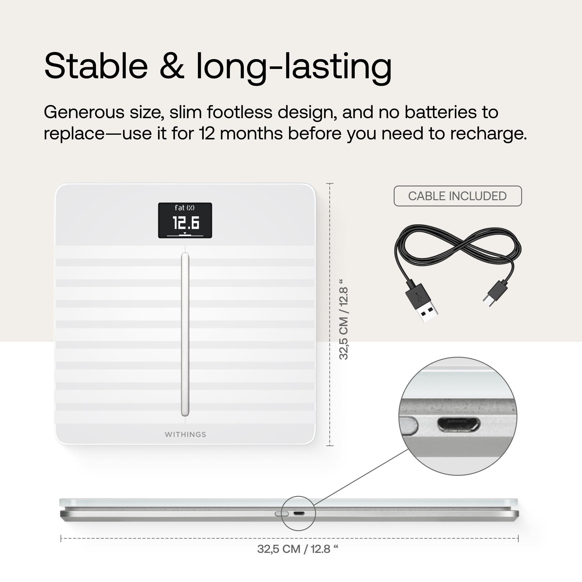 Withings Withings Body Cardio- Wi-Fi Smart Scale with Body Composition & Heart Rate, White