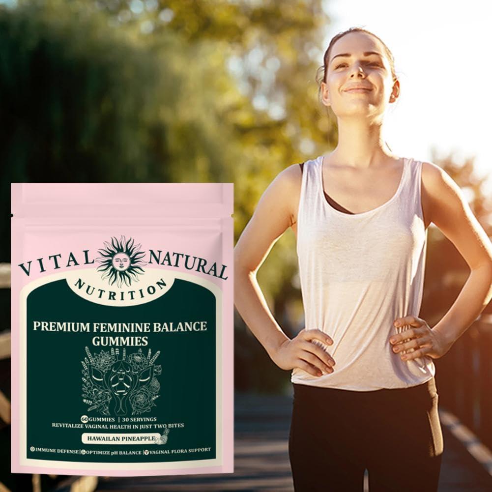 ANIANHAO Vital Source Feminine Balance Gummies Hawaiian Pineapple - Premium Feminine Balance Gummies-for Womens Health & Wellness - Immune Support - Vegan, Gluten-Free & Halal (2 Bag)