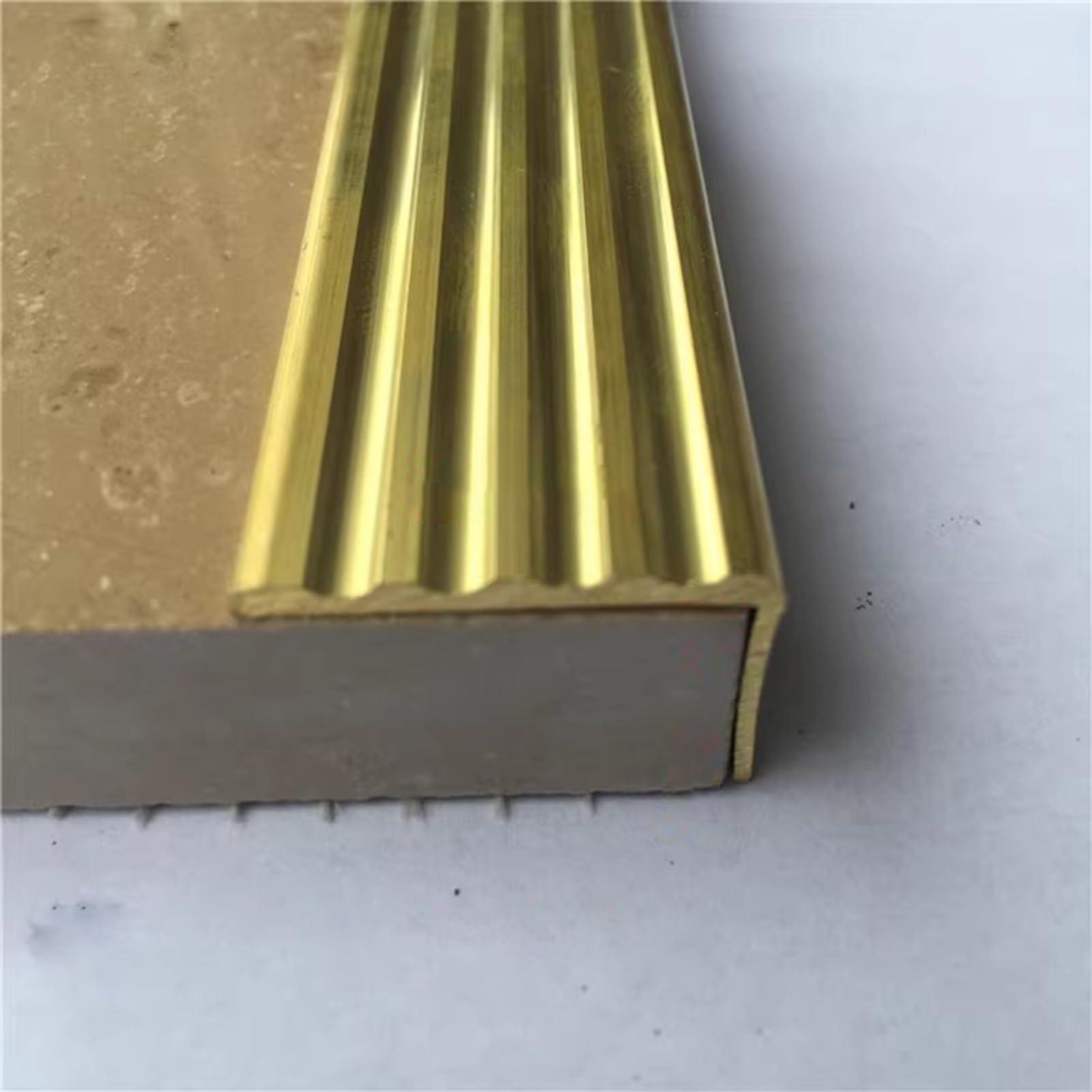 CMYUN CMYUN Threshold Strip Anti-slip Stairs Nosing Strips Brass, 3/4/5 Cm Extra-wide Stair Edging Treads, Step Edge Trim Protector Decor Guards for Marble Tile Hardwood Floors(30x20mm(1.2x0.8 in))