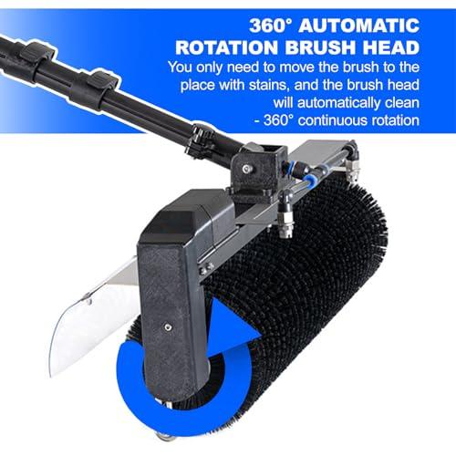 agreilduite agreilduite Solar Panel Electric Cleaning Tool/House Water Fed Pole Kit/Photovoltaic Panel Electric Cleaning Brush,360 Automatic rotation brush head+3.5/5.5/7.5M Extension Pole,5.5m/18ft