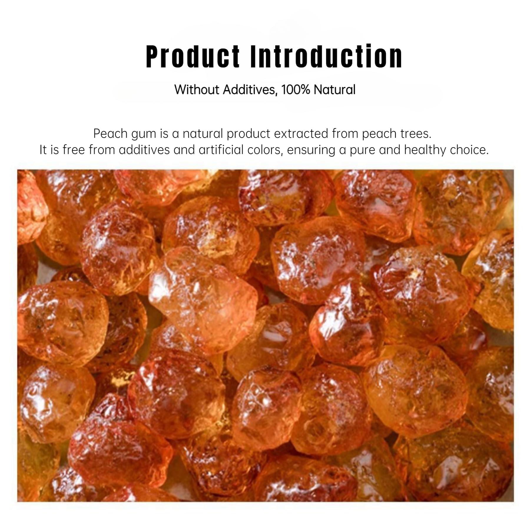 HQZMCTE HQZMCTE Nature Sweeter Dried Edible Peach Tree Gum TaoJiao Food Grade Bulk Dry Peach Gum Pure (1000g)