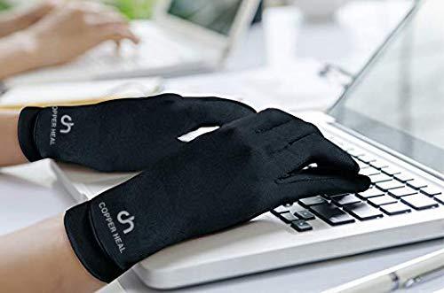 COPPER HEAL COPPER HEAL Arthritis Compression FULL Hand Gloves - Best Copper Glove for Rheumatoid Arthritis, Carpal Tunnel, RSI Osteoarthritis & Tendonitis Full Hand Fingers
