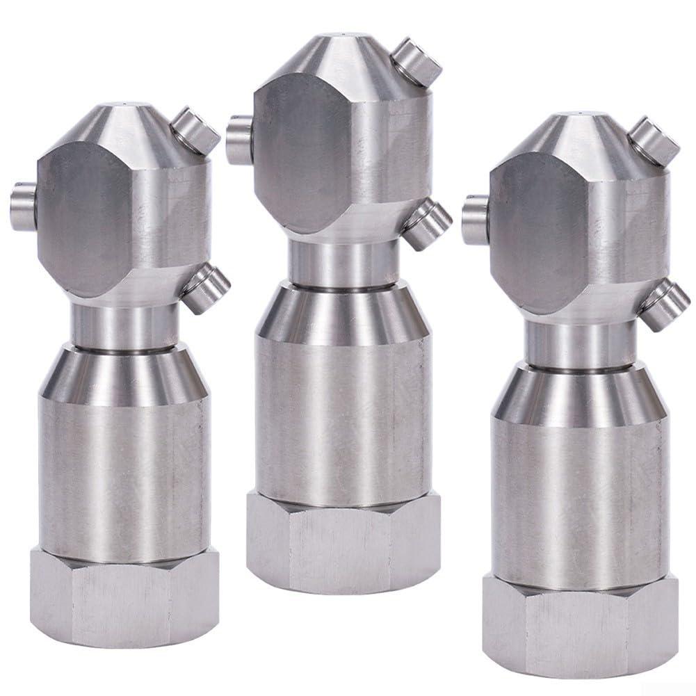 Whychstore for 360 Degree Rotating Washing Spray Nozzle, Washing Spray Nozzle for Cleaning Containers/pipes, Buckets/steel Drums, Food Processing Tanks (3/4inch)