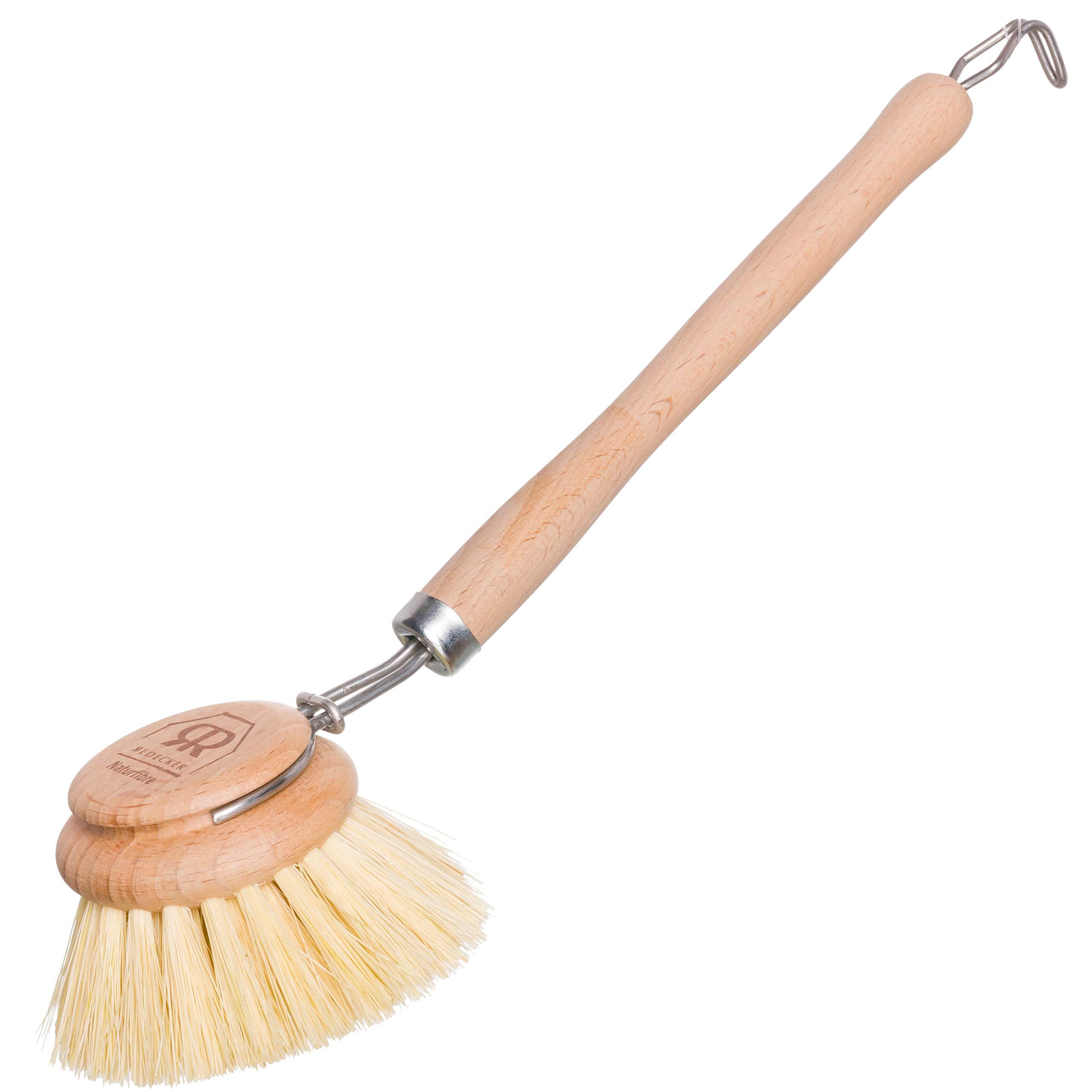 Redecker Bürstenhaus Redecker Large Dish Brush with Hard Bristles, 7.5Inch Long Handle