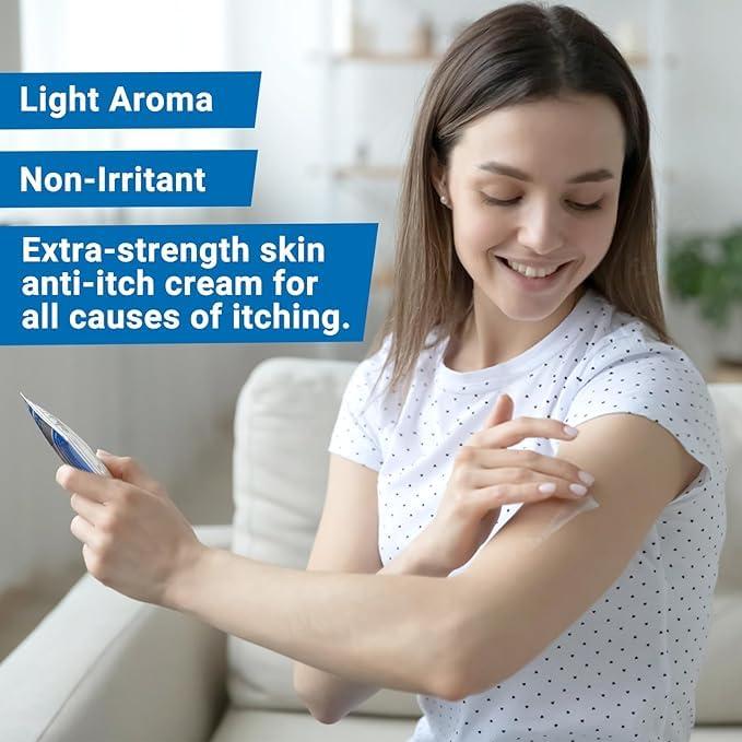 ishancare iShanCare Anti Itch Cream, Maximum Strength Instant Itch Relief for Rash, Eczema, Bug/Mosquito Bites, Psoriasis, Poison Ivy, Dermatitis, Soothing Moisturizer for Dry, Sensitive Skin