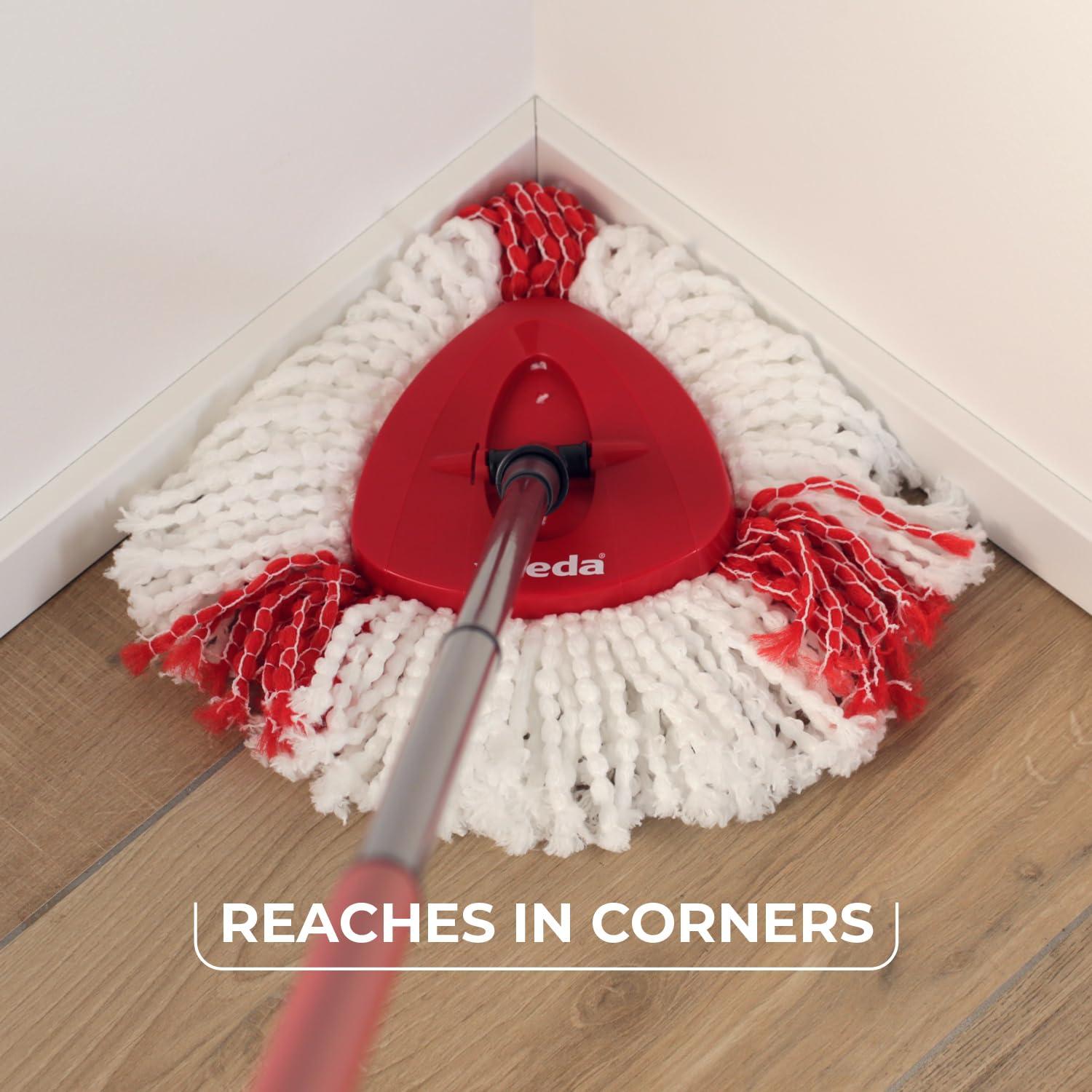 Vileda Vileda Easy Wring & Clean spin mop & bucket set with foot pedal | Vileda |3-Piece Handle 130 cm |Floor mop with spinning wringer | Turbo Refill 100% Microfibre mop head |