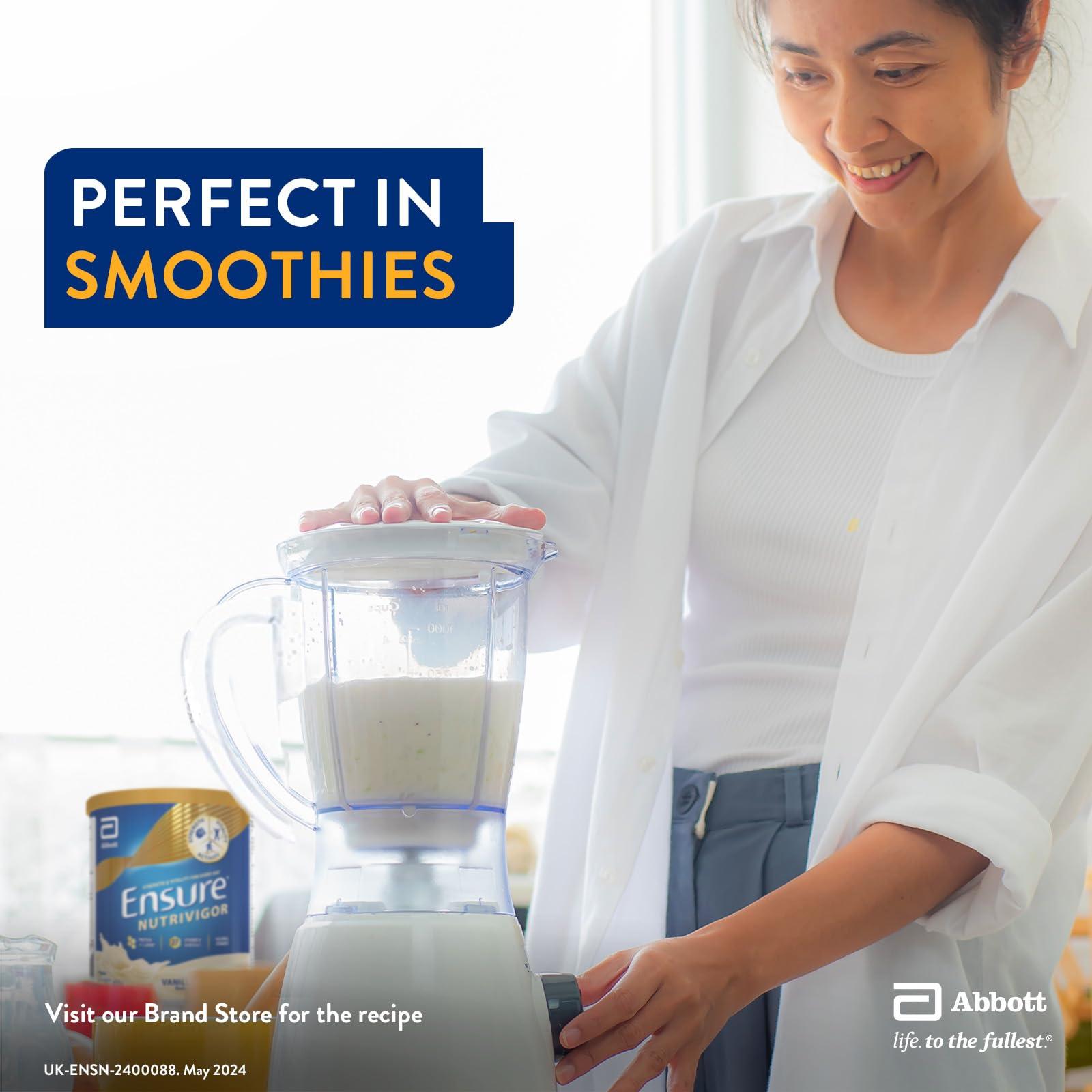 NutriVigor Ensure NutriVigor Nutritional Shake Vanilla Flavour 850g Food Supplement with Protein, HMB & 27 Vitamins & Minerals Supports Strength, Energy & Immunity With Vitamin D, C & B