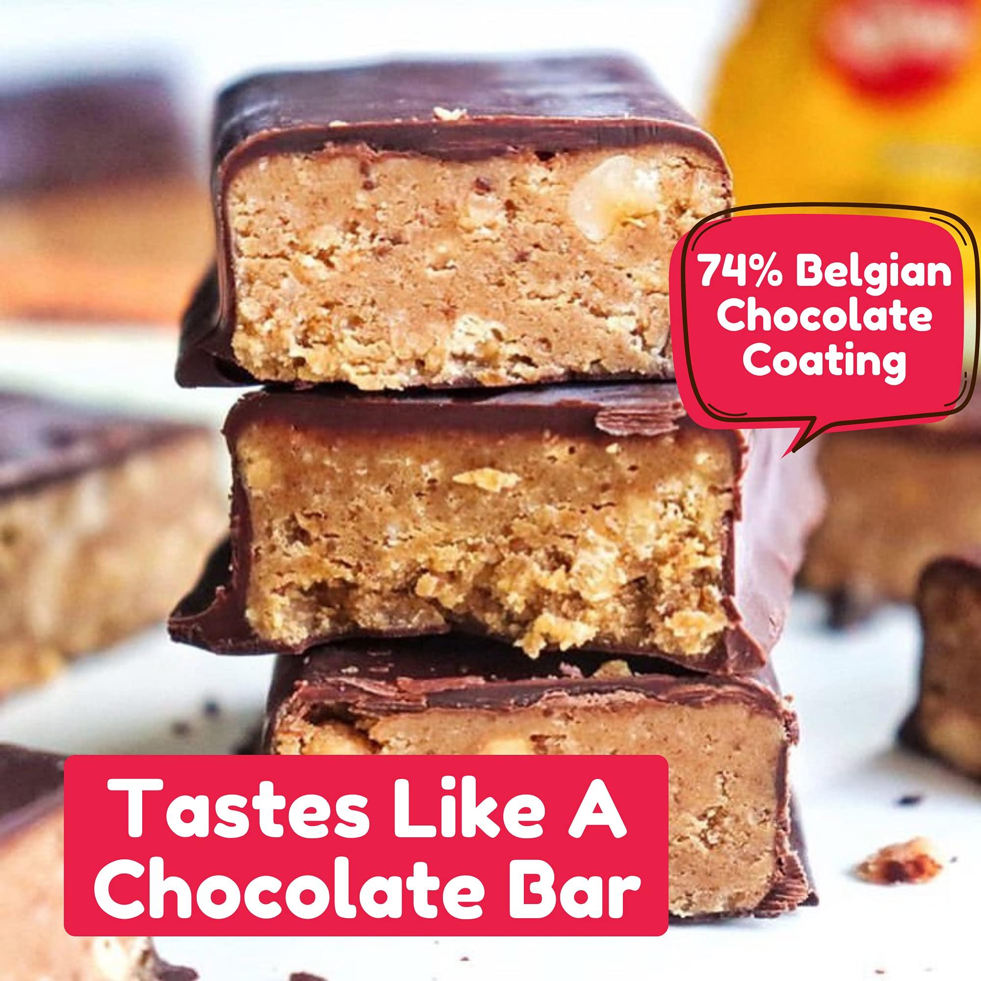 Vive Vive Dark Chocolate Coated Mixed Box Protein Bites - Gluten Free and Vegan - High Fibre Mini Protein Bars - Pack of 21