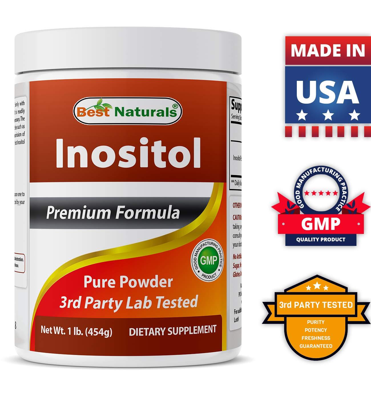 Best Naturals Best Naturals Inositol Pure Powder, 1 Pound (1 LB (Pack of 3))