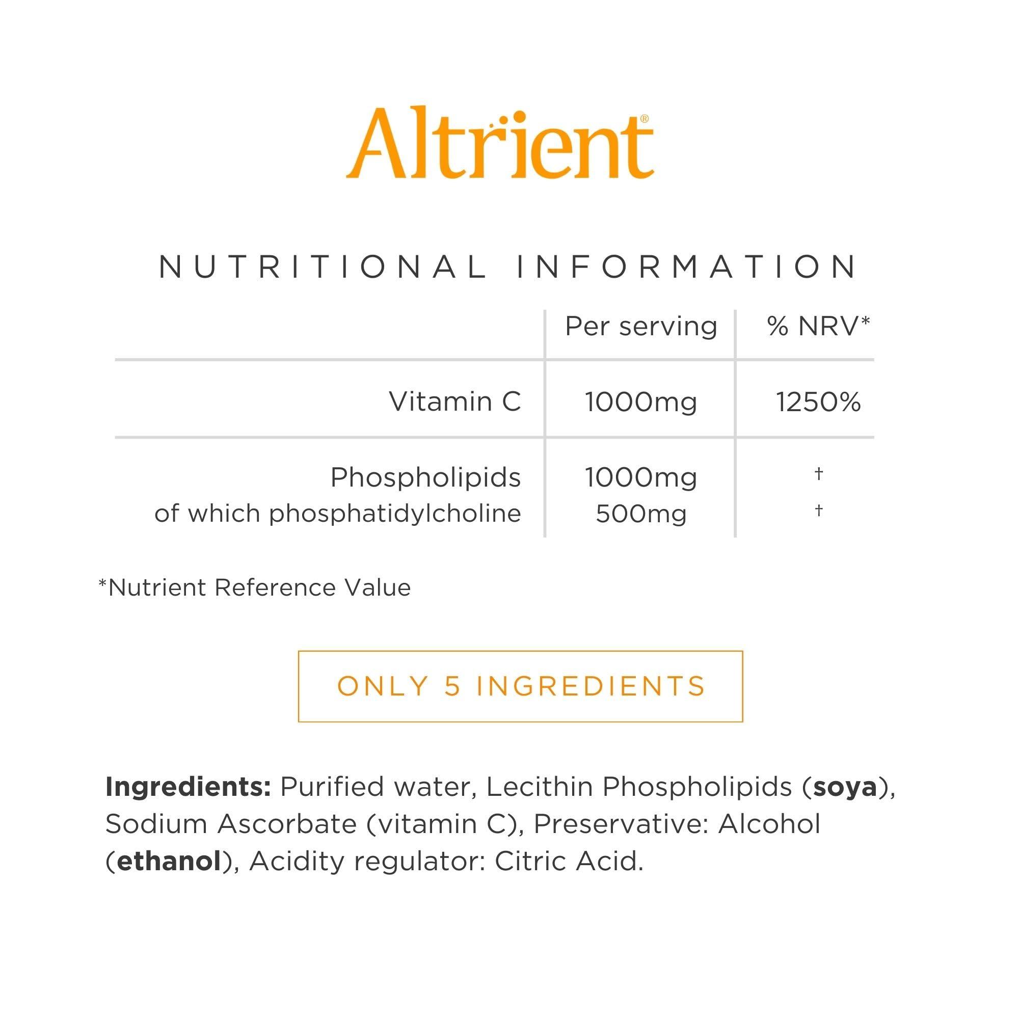 Altrient Altrient Liposomal Vitamin C | 1000 mg High Absorption Liquid Sachets | 30 Servings | Suitable for Vegans